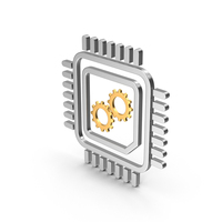 Metal CPU Gear Symbol PNG & PSD Images