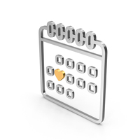 Metal Calendar Heart Symbol PNG & PSD Images