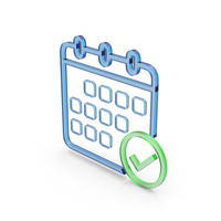 Glass Calendar With Check Mark Symbol PNG & PSD Images
