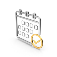 Metal Calendar With Check Mark Symbol PNG & PSD Images