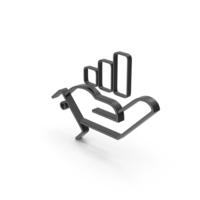 Black Hand With Bar Graph Symbol PNG & PSD Images