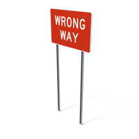 Wrong Way Road Sign PNG & PSD Images