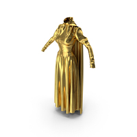 Corset Dress With Cape Gold PNG & PSD Images
