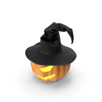 Halloween Pumpkin with Hat PNG & PSD Images