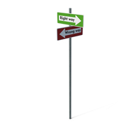 Right And Wrong Way Sign PNG & PSD Images