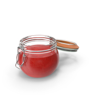 Strawberry Jam In An Open Jar PNG & PSD Images