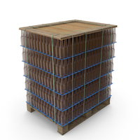 Plain Five Row Glass Bottle Cargo PNG & PSD Images