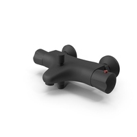 Rize Thermostatic Bath Shower Mixer Tap Black Matt PNG & PSD Images