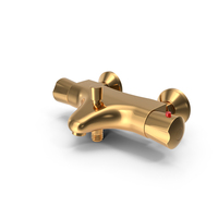 Rize Thermostatic Bath Shower Mixer Tap Golden PNG & PSD Images
