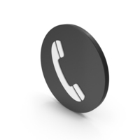 Black And White Handset Icon PNG & PSD Images
