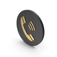 Black And Gold Handset Icon PNG & PSD Images