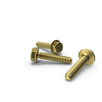 Bunch Of Three Gold Hex Bolts PNG & PSD Images