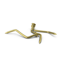 Bunch of Three Gold Nails Bent PNG & PSD Images