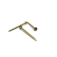 Bunch Of Three Gold Straight Nails PNG & PSD Images