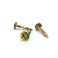 Bunch Of Three Gold Flat Screws PNG & PSD Images