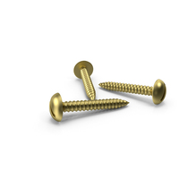 Bunch Of Three Round Gold Screws PNG & PSD Images