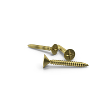 Bunch Of Three Gold Tapered Screws PNG & PSD Images