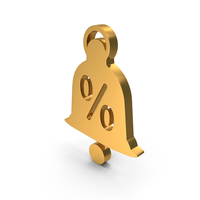 Notification Bell With Percentage Symbol PNG & PSD Images
