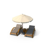 Chaise Lounge Umbrella PNG & PSD Images