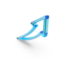 Glass Curved Arrow Outline Symbol PNG & PSD Images