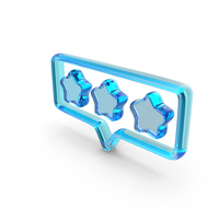Glass Three Star Feedback Rating Symbol PNG & PSD Images
