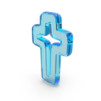 Glass Christian Cross Symbol PNG & PSD Images