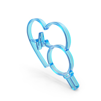 Heartbeat With Magnifying Glass Symbol PNG & PSD Images