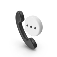Black And White Handset Symbol PNG & PSD Images