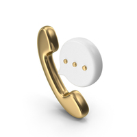Telephone Gold And White PNG & PSD Images