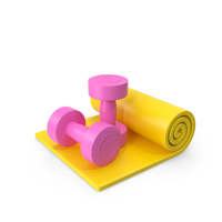 Cartoon Pink Dumbbells PNG & PSD Images