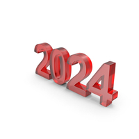 Glass New Year 2024 Symbol PNG & PSD Images