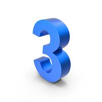 Blue Number 3 PNG & PSD Images