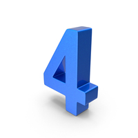 Blue Number 4 PNG & PSD Images
