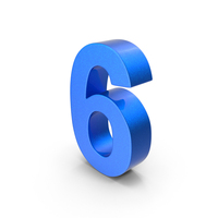 Blue Number 6 PNG & PSD Images