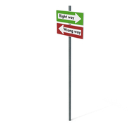 Right And Wrong Way Sign PNG & PSD Images