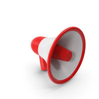 Red & White Stylized Megaphone Icon PNG & PSD Images
