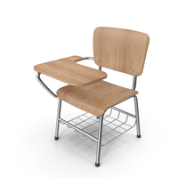 Wooden Student Study Chair With Writing Pad PNG & PSD Images