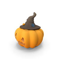 Stylized Pumpkin with Hat PNG & PSD Images