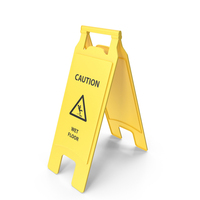Caution Wet Floor Sign PNG & PSD Images