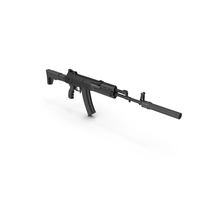 Assault Rifle AK 12 With Suppressor New PNG & PSD Images