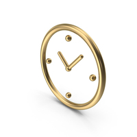 Gold Clock Symbol PNG & PSD Images
