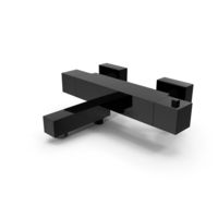 Eforie Thermostatic Bath Shower Mixer Tap Black PNG & PSD Images