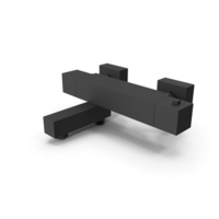 Eforie Thermostatic Bath Shower Mixer Tap Black Matt PNG & PSD Images