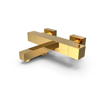 Eforie Thermostatic Bath Shower Mixer Tap Golden PNG & PSD Images