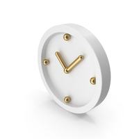 White And Gold Clock PNG & PSD Images
