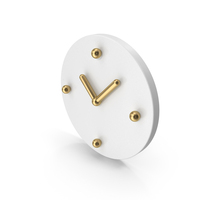White And Gold Clock Symbol PNG & PSD Images