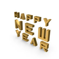 Happy New Year Gold PNG & PSD Images