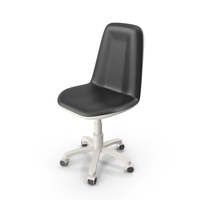 Office Chair With White Base And Black Leather Seat PNG & PSD Images