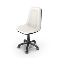 Office Chair With Black Base And White Leather Seat PNG & PSD Images