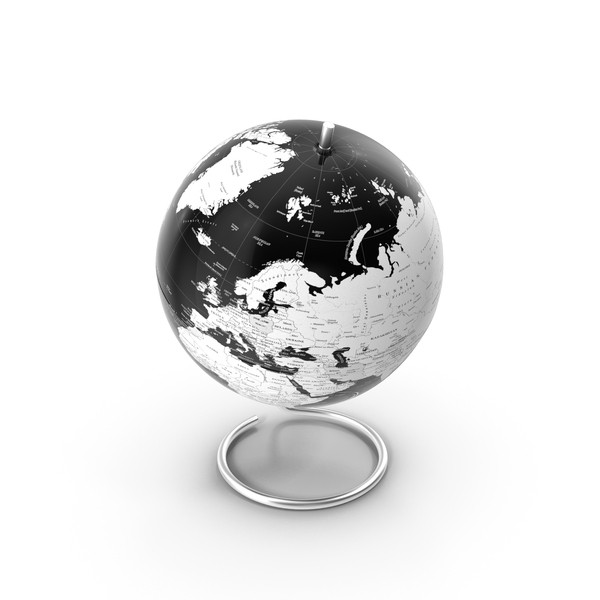 Metallic World Globe Black PNG & PSD Images